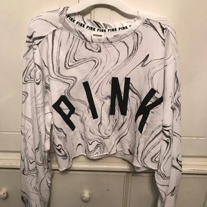 VS PINK Cropped Marble Sweater